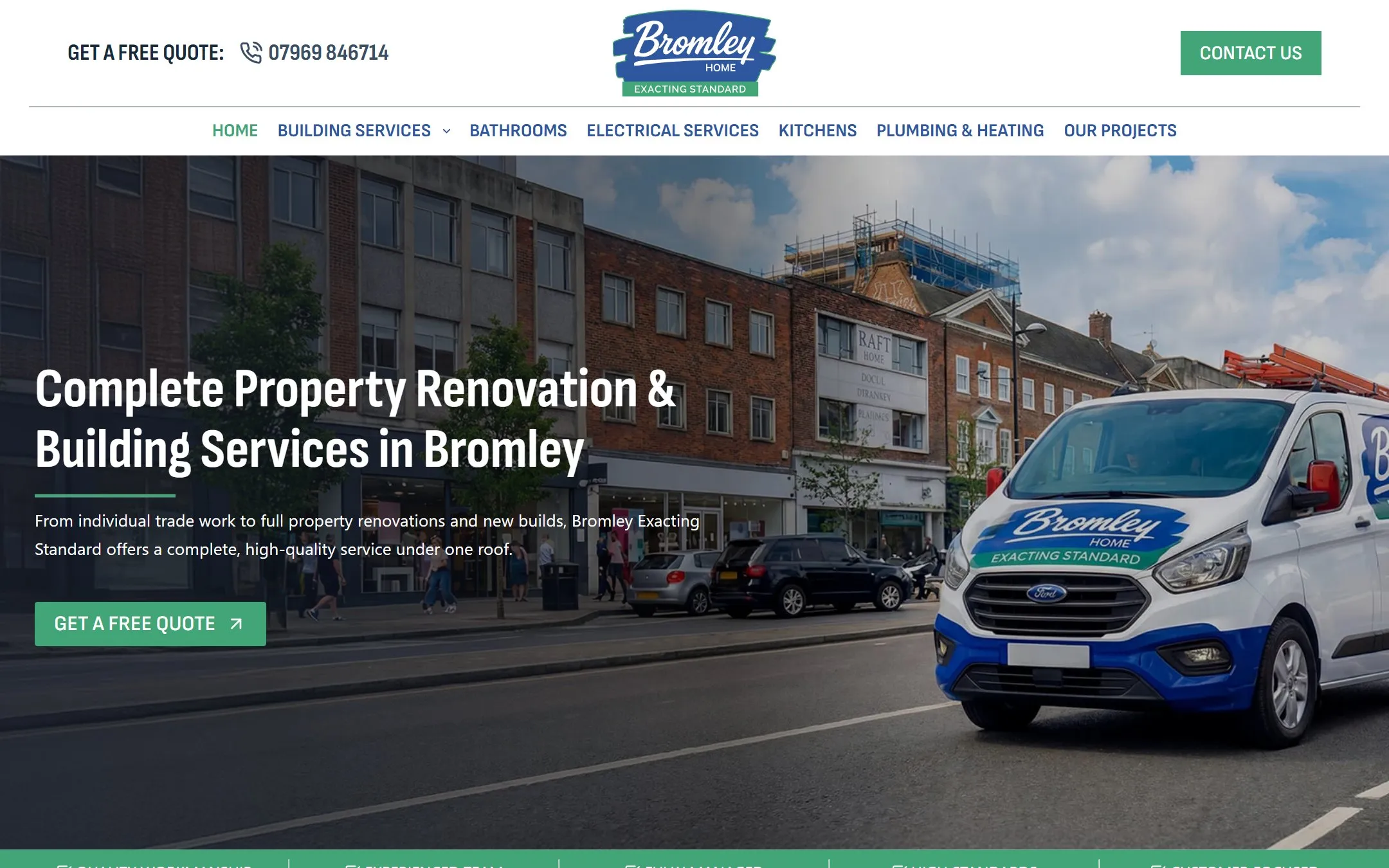 Homepage of the Bromley Home Exacting Standard website