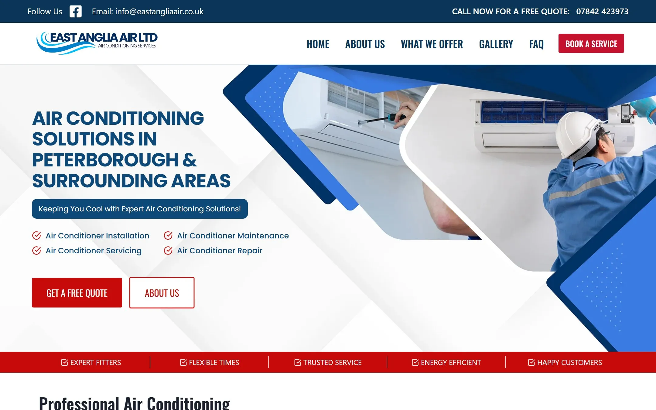 Homepage of the East Anglia Air Ltd website