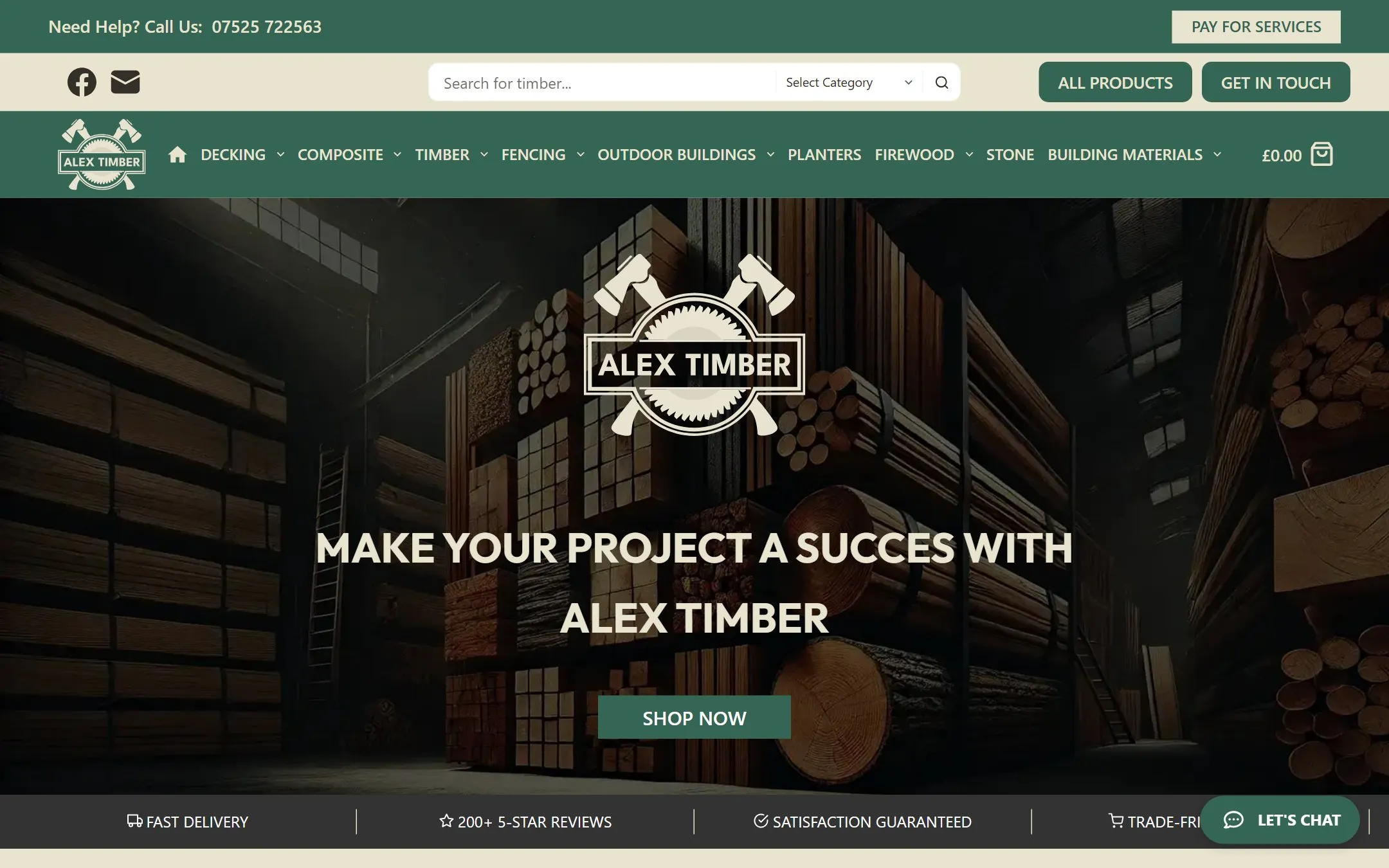 Homepage of the GA-Timber website