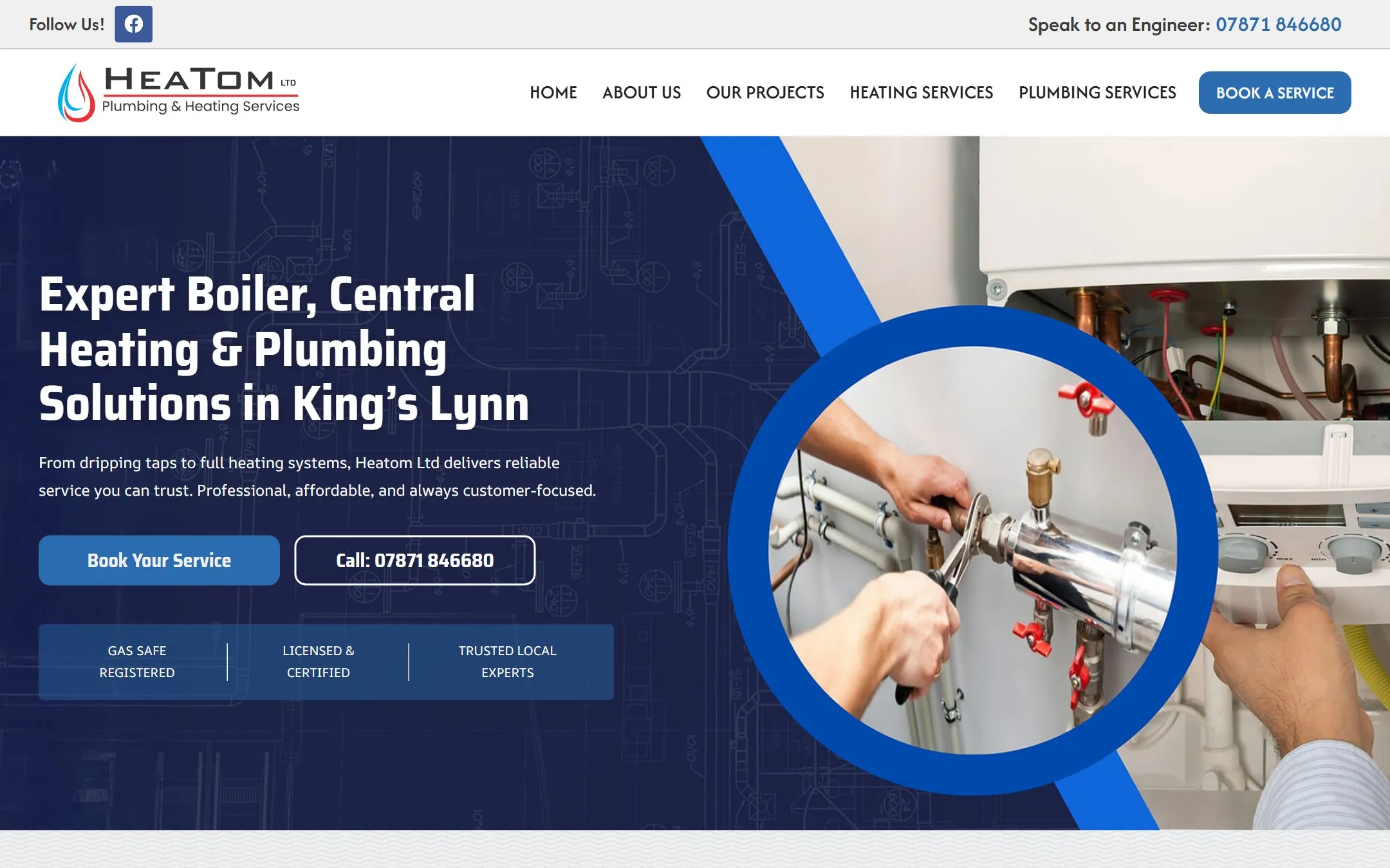 Homepage of the Heatom Ltd website