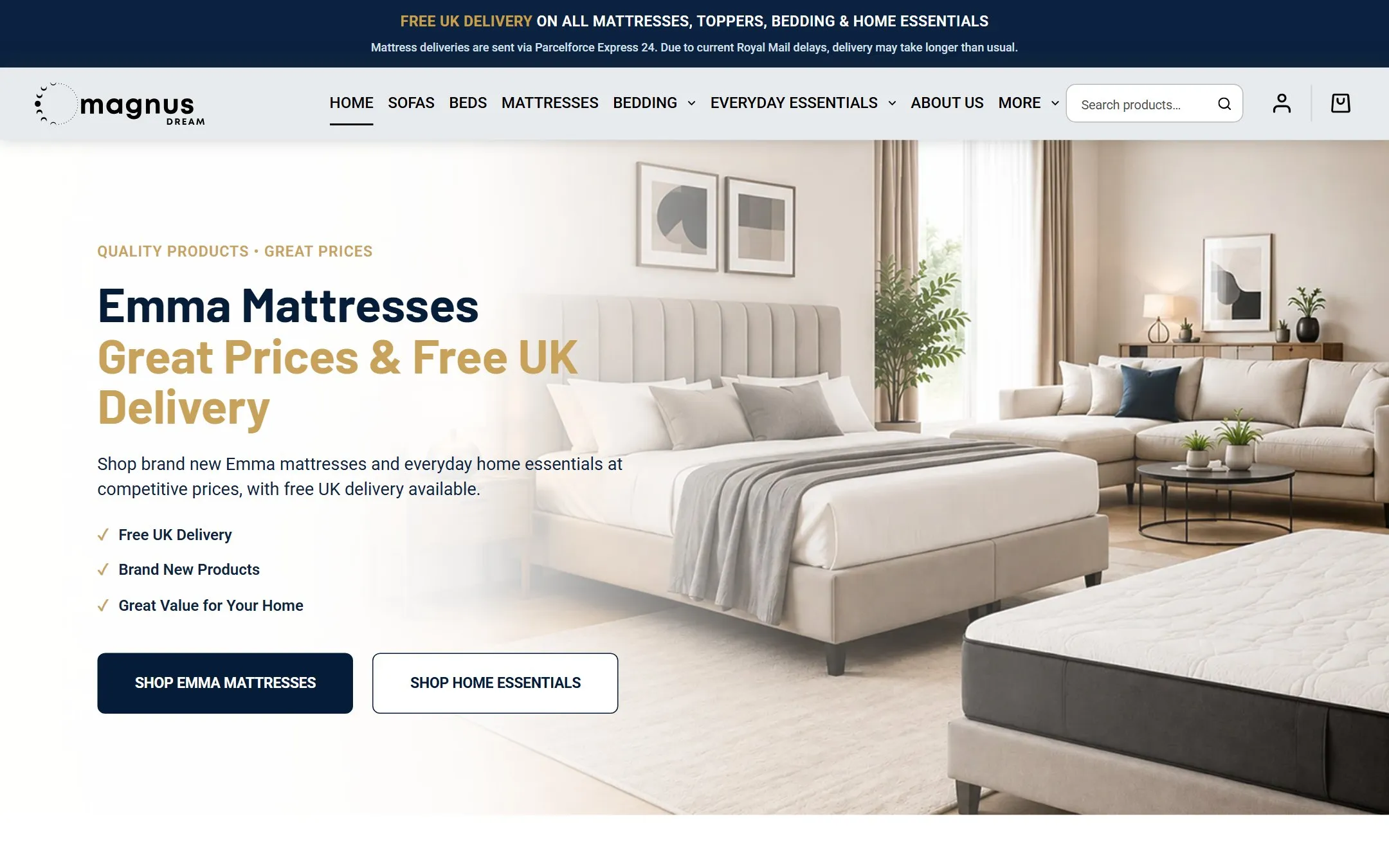 Homepage of the Magnus Dream website