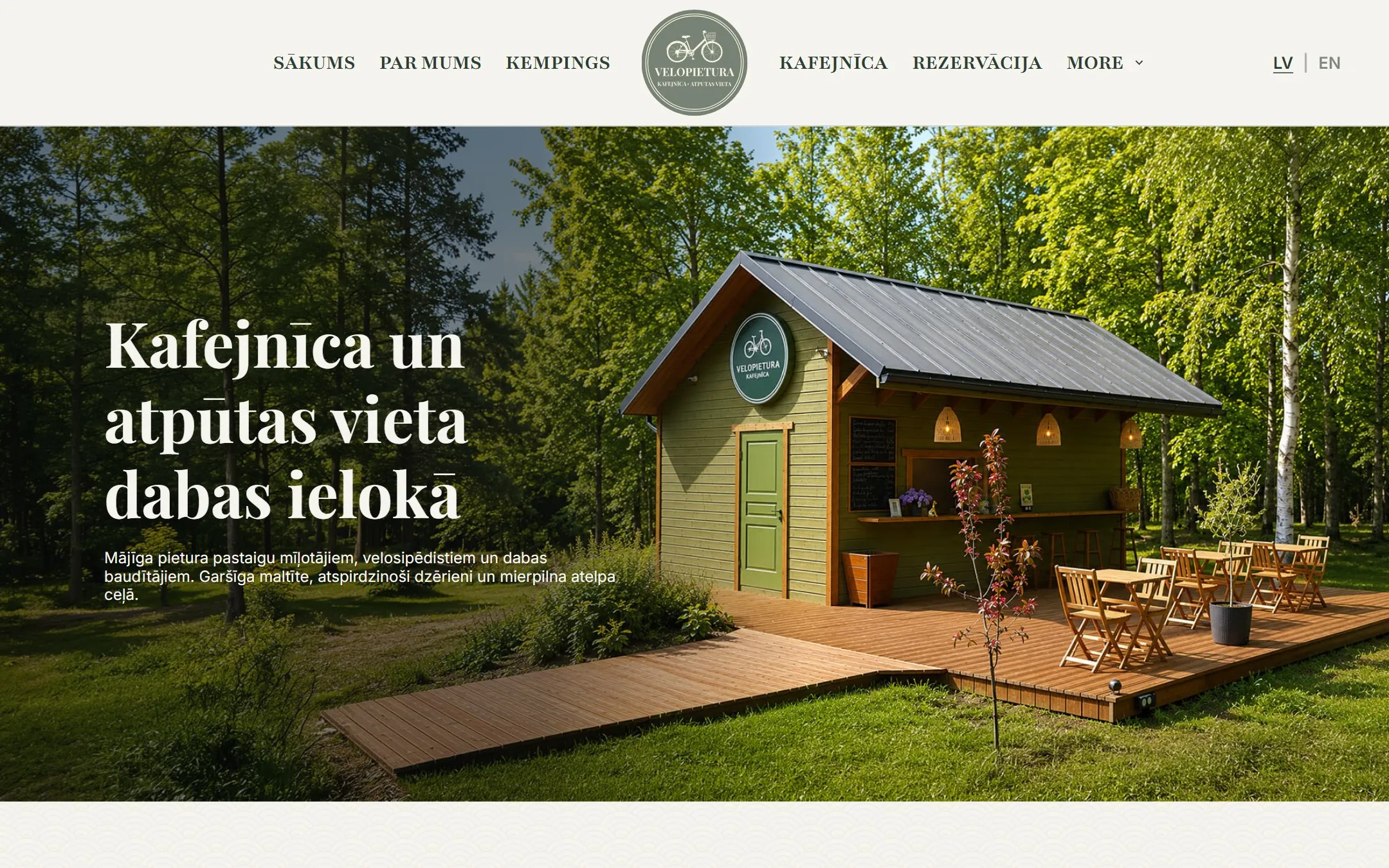 Homepage of the Velopietura website